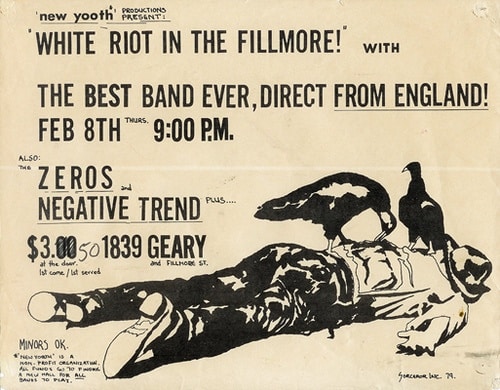 79 02 08 Clash White Riot Fillmore Poster Danny Croft