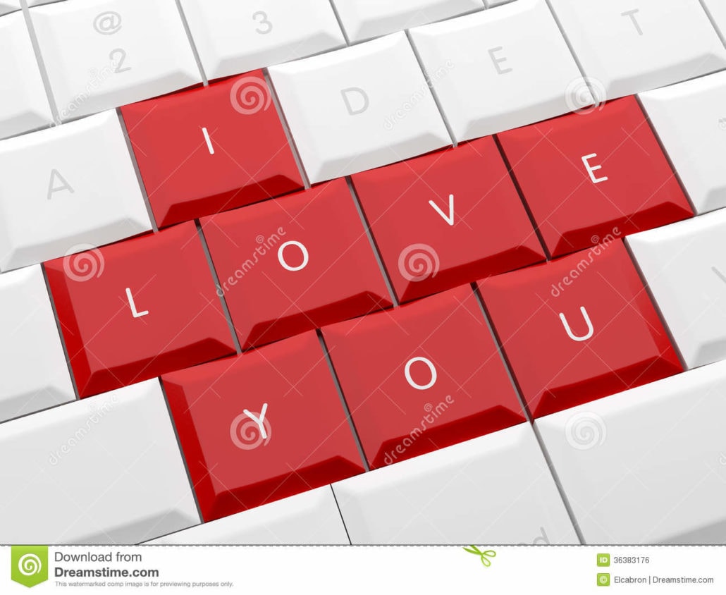 Valentines Day Card Computer Keyboard Letters Love 36383176 1