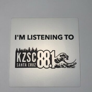 Protected: I’m Listening To KZSC Bumper Sticker B/W